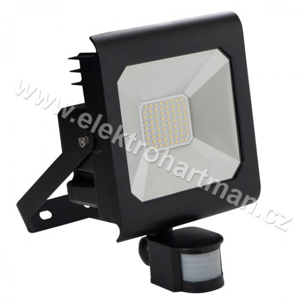 reflektor LED Kanlux ANTRA LED50W-NW-SE B černý s čidlem, 3700lm, 4000K, IP65 /25708/