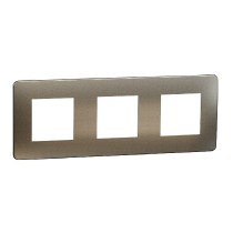rámeček krycí trojnásobný, Bronze/Bílý Unica Studio Metal NU280650M