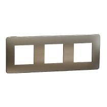 rámeček krycí trojnásobný, Bronze/Černý Unica Studio Metal NU280652M