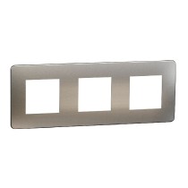 rámeček krycí trojnásobný, White Aluminium/Bílý Unica Studio Metal NU280655M