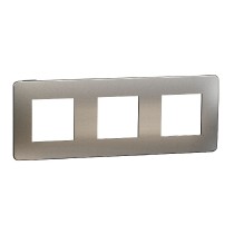 rámeček krycí trojnásobný, White Aluminium/Černý Unica Studio Metal NU280656M