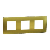rámeček krycí trojnásobný, Gold/Bílý Unica Studio Metal NU280659M