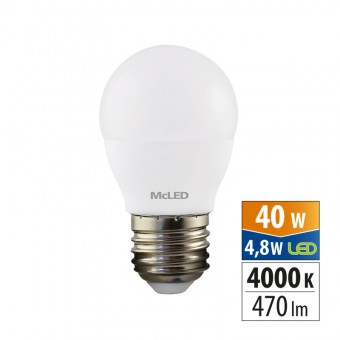 žárovka LED kapka E27, 5,5W, 4000K, CRI 80, 470 lm, 200° /ML-324.034.87.0/