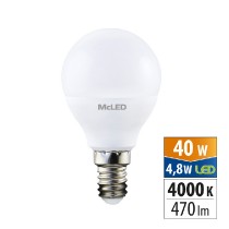 žárovka LED kapka 4,8W, E14, 4000K, CRI80, vyz. úhel 200°, ɸ use 360° 470lm /ML-324.038.87.0/
