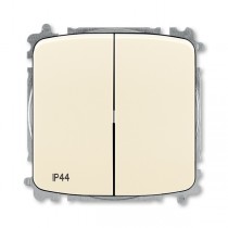 přepínač sériový, s krytem, řazení 5, IP44, bezšroubové svorky; slonová kost, design TANGO
