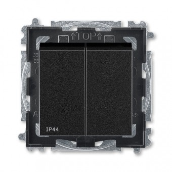 přepínač sériový, řazení 5, IP44; onyx/kouřová černá, design LEVIT M
