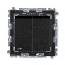 přepínač sériový, řazení 5, IP44; onyx/kouřová černá, design LEVIT M