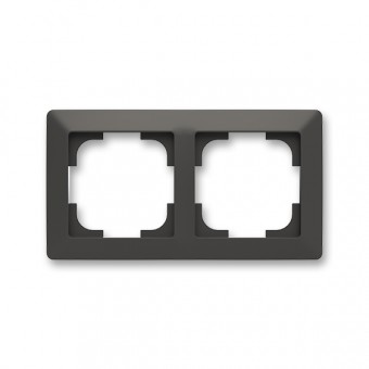 rámeček dvojnásobný, pro vodorovnou i svislou montáž; Zoni, matná černá / bílá 3901T-A00020 137