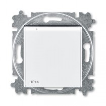 Zásuvka jednonásobná s ochr. kolíkem, s clonkami, s víčkem, IP44; bílá/kouřová černá