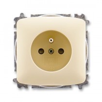 zásuvka jednonásobná s ochranným kolíkem, s clonkami (typ 6619); slonová kost 6619A-A06357 C, design TANGO