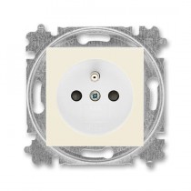 zásuvka jednonásobná s ochranným kolíkem, s clonkami (typ 6619); slonová kost / bílá 6619H-A06357 17, design LEVIT