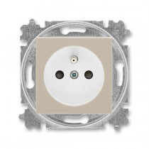 zásuvka jednonásobná s ochranným kolíkem, s clonkami (typ 6619); macchiato / bílá 6619H-A06357 18, design LEVIT