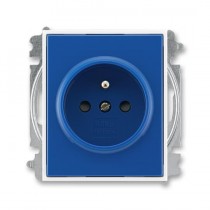 zásuvka jednonásobná s ochranným kolíkem, s clonkami (typ 6619); modrá / bílá 6619E-A06357 14, design ELEMENT