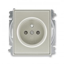 zásuvka jednonásobná s ochranným kolíkem, s clonkami (typ 6619); starostříbrná 6619E-A06357 32, design TIME