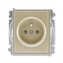 zásuvka jednonásobná s ochranným kolíkem, s clonkami (typ 6619); šampaňská 6619E-A06357 33, design TIME