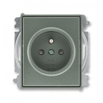 zásuvka jednonásobná s ochranným kolíkem, s clonkami (typ 6619); antracitová 6619E-A06357 34, design TIME
