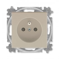 zásuvka jednonásobná 55×55, s ochranným kolíkem, s clonkami (typ 6619); macchiato 6619H-A06557 18, design LEVIT