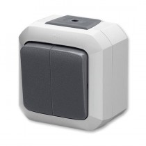 tlačítko dvojité 1/0+1/0 VARIANT IP54 šedé 3559N-C87510 S