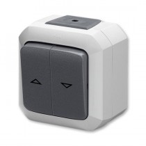 ovládač žaluziový jednopól. 3559N-C88510 S řaz.1/0+1/0 s blokováním, IP54 šedá, design VARIANT+