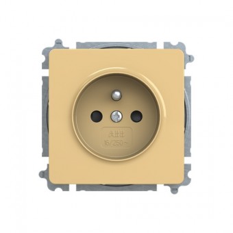 zásuvka jednonásobná s ochranným kolíkem, s clonkami (typ 6619); béžová 6619G-A06357 D1, design SWING
