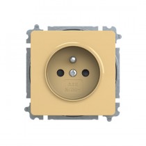 zásuvka jednonásobná s ochranným kolíkem, s clonkami (typ 6619); béžová 6619G-A06357 D1, design SWING