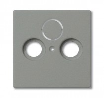 1724-0-4291  Kryt zásuvky anténní univerzální s 2 (3) otvory, metalická šedá
