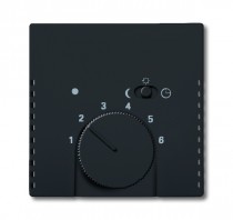 1710-0-3909  Kryt termostatu, s otočným ovladačem a posuvným přepínačem, mechová černá