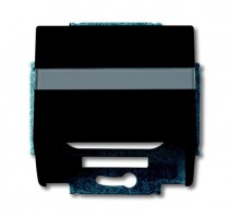 1724-0-4299  Kryt zásuvky komunikační s popisovým polem, mechová černá