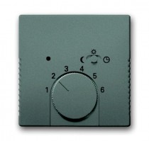 1710-0-3848  Kryt termostatu, s otočným ovladačem a posuvným přepínačem, metalická šedá