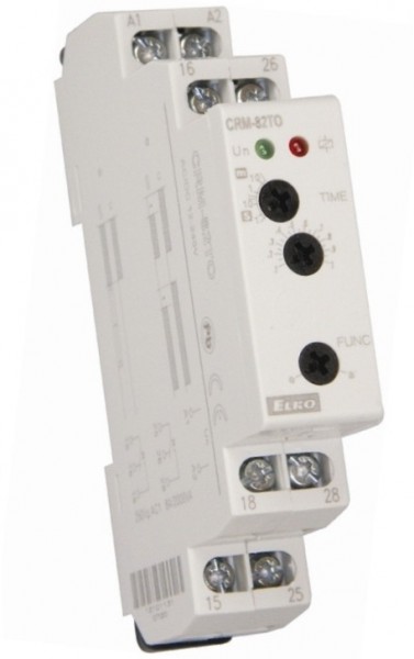 relé časové CRM-82TO/UNI 12-240V AC/DC zpožděný návrat bez napětí, výstup 2x8A***