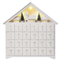 LED adventní kalendář dřevěný, 35x33 cm, 2x AA, vnitřní, teplá bílá, časovač EMOS DCWW02