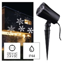 LED dekorativní projektor – vločky, venkovní i vnitřní, studená bílá EMOS DCPC04