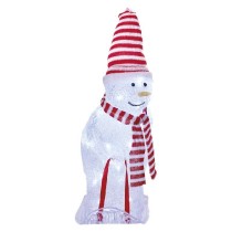 LED vánoční sněhulák s čepicí a šálou, 46 cm, venkovní i vnitřní, studená bílá EMOS DCFC19