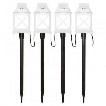 LED dekorace – zapichovací lucerny bílé, venkovní i vnitřní, studená bílá EMOS DCLC01