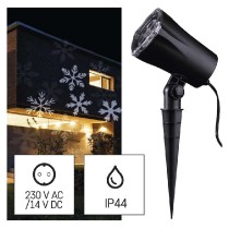 LED vánoční dekorativní projektor – vločky, venkovní i vnitřní, bílá EMOS DCPC02