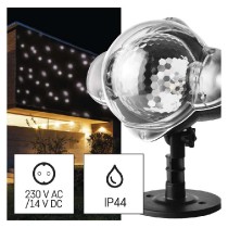 LED dekorativní projektor – padající vločky, venkovní i vnitřní, bílá EMOS DCPC03