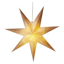 Vánoční hvězda papírová závěsná se zlatými třpytkami na okrajích, bílá, 60 cm, vnitřní EMOS DCAZ07