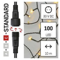 Standard LED spojovací vánoční řetěz, 5 m, venkovní i vnitřní, teplá bílá EMOS D1AW02