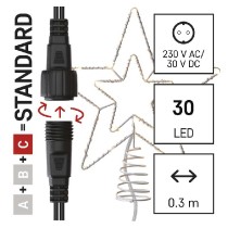 Standard LED spojovací vánoční hvězda, 28,5 cm, venkovní i vnitřní, teplá bílá, časovač EMOS D1ZW01