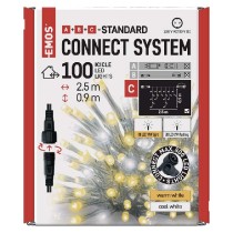 Standard LED spojovací řetěz blikající – rampouchy, 2,5 m, venkovní, teplá/studená bílá EMOS D1CN01