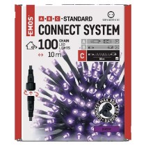 Standard LED spojovací vánoční řetěz, 10 m, venkovní i vnitřní, fialová, časovač EMOS D1AF01