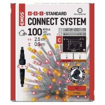 Standard LED spojovací řetěz pulzující – rampouchy, 2,5 m, venkovní, červená/vintage EMOS D1CD01