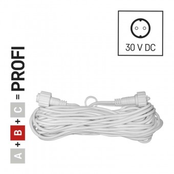 Prodlužovací kabel pro spojovací řetězy Profi bílý, 10 m, venkovní i vnitřní EMOS D2ZW01
