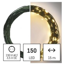 LED vánoční nano řetěz zelený, 15 m, venkovní i vnitřní, teplá bílá, časovač EMOS D3AW05