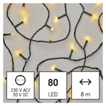 LED vánoční řetěz, 8 m, venkovní i vnitřní, teplá bílá, časovač EMOS D4AW02