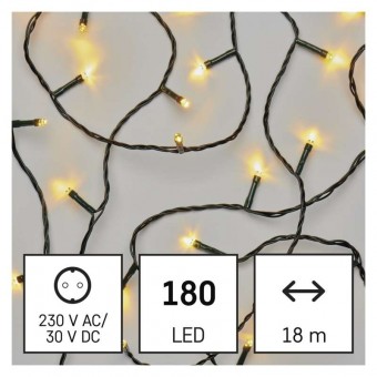LED vánoční řetěz, 18 m, venkovní i vnitřní, teplá bílá, časovač EMOS D4AW04