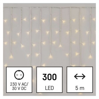 LED vánoční rampouchy, 5 m, venkovní i vnitřní, teplá bílá, ovladač, programy, časovač EMOS D4CW02