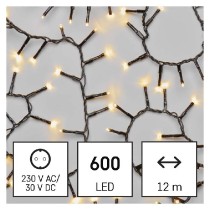 LED vánoční řetěz – ježek, 12 m, venkovní i vnitřní, teplá bílá, časovač EMOS D4BW03