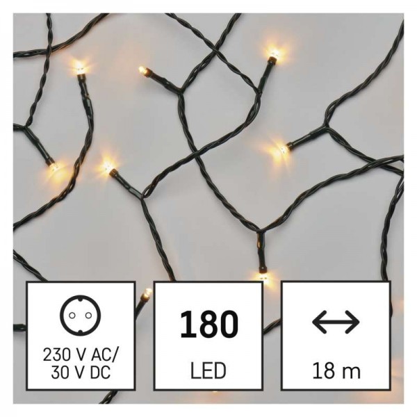 LED vánoční řetěz, 18 m, venkovní i vnitřní, vintage, časovač EMOS D4AV04