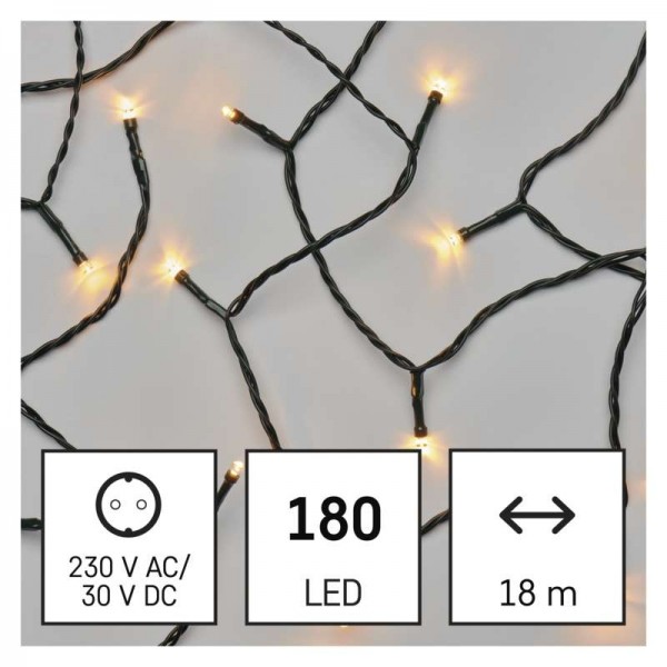 LED vánoční řetěz, 18 m, venkovní i vnitřní, vintage, časovač EMOS D4AV04